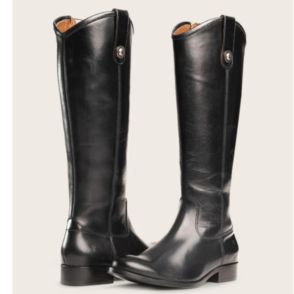 Frye Melissa Inside Zip Tall Riding Boot Women's US 6 Black Leather Equestrian